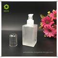 120ml new products cosmetic container square clear glass bottle with pump cap